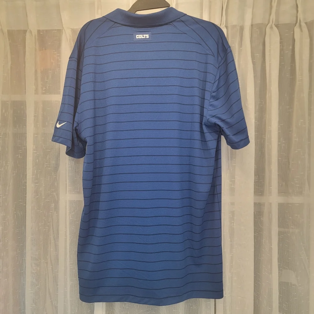 Nike Colts Dri Fit Striped Polo Blue On Field Size Medium NWT